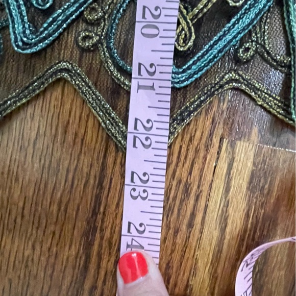 Valenti Vintage Sheer Filagree Jacket / Cover Up Blue Gold Size M - Picture 9 of 9